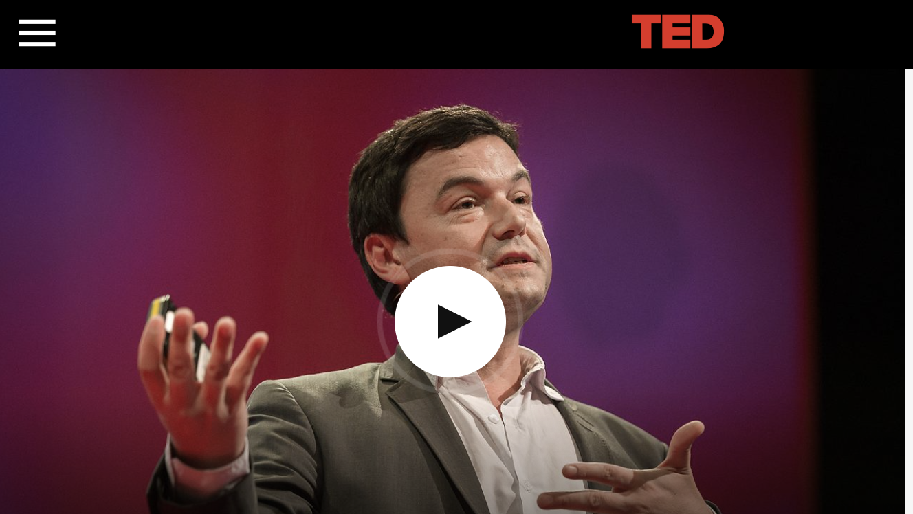 Video New Thoughts on Capital in the Twenty-First Century. Fuente: Website oficial de TED Talks