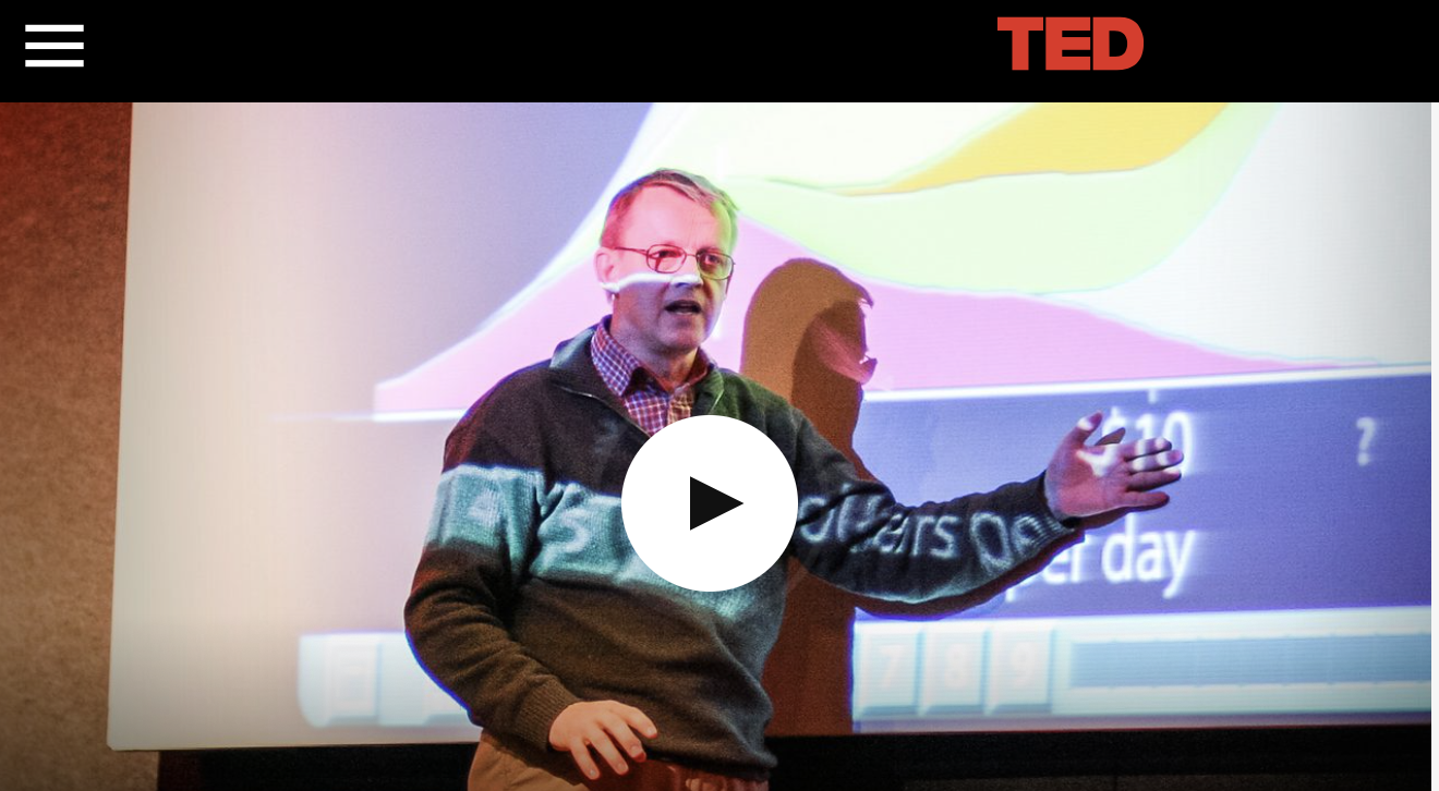 Vídeo Hans Rosling nos muestra las mejores estadísticas que hayamos visto. Fuente: Website oficial de TED Talks